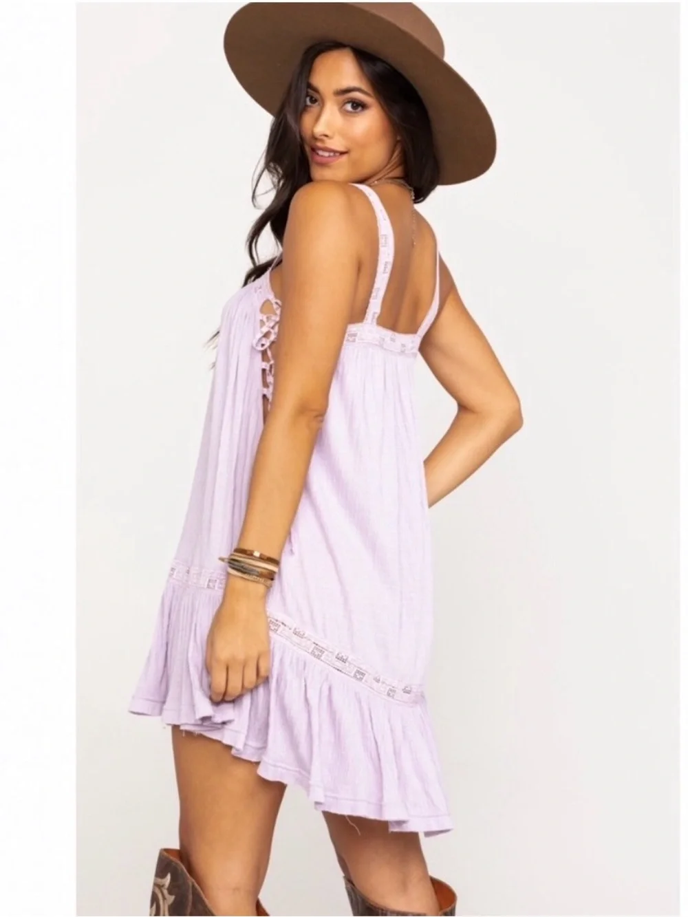 NWT Free People Sweet Thing Tunic Mini Dress - Lilac Purple